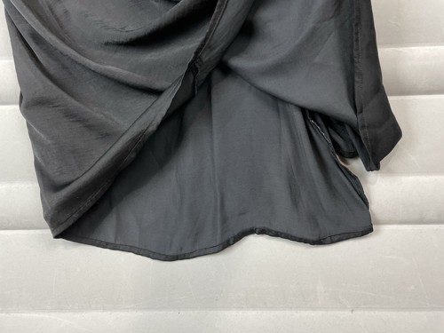 Abercrombie & Fitch Womens Medium Satin Slip Dress Black Lace Trim Romantic Goth - Picture 8 of 12