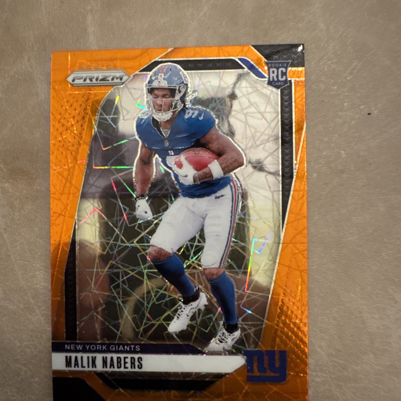 Malik Nabers 2024 Panini Prizm Orange Lazer Prizm Rookie #370 Giants RC