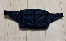 PORTER Tanker Black Nylon Waist Pack Fanny Bag Yoshida Japan Unisex Casual Used
