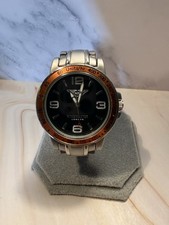 Wingmaster London Pilot Watch,Black Dial, Orange Bezel,Stainless Steel Bracelet