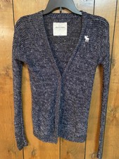 Abercrombie Fitch Open Gauge Knit Cardigan Sweater Girls Kids S Grey Moose