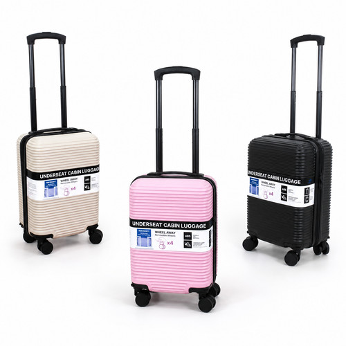 40x30x20 Ryanair 4 Wheel Cabin Bag EasyJet Cabin Luggage Hand Luggage Carry Case