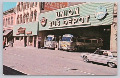 Butte MT  Greyhound Station Street View Postcard