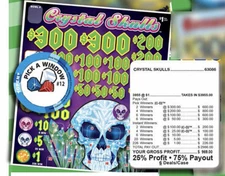 Pull Tab Tickets - Chip - Game - Crystal Skulls 3,955 ct