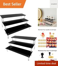 Acrylic Riser, Black Display Risers Stand Large Collection Organizer Shelf fo...