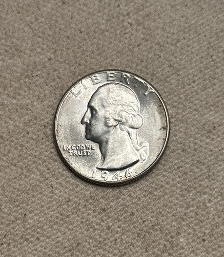 1946-D 25C WASHINGTON SILVER QUARTER "DENVER MINT" BU/UNC MM