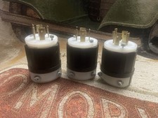 Lot of 3 LEVITON PLUS Pro 20amp 125/250-Volt Locking Plugs Black  White NEW