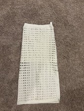 Freshman 1996 White Crochet Midi Pencil Skirt Pull-On Lined Solid Womens S