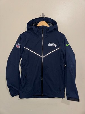 【NFL ウォームアップ】NIKE シーホークス サテンジャケット Nike NFL Seattle Seahawks Team Issue PE Storm FIT Rain Sideline