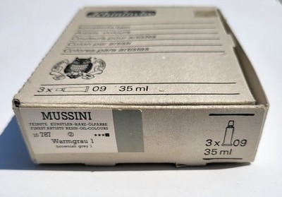 3 Schmincke Mussini Vintage Oil Paint #787 Brownish Grey 1 Warmgrau NOS 35ml Box