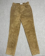 Hugo Buscati Pants Womens 8 Brown Suede Leather Straight Leg Lined Classic