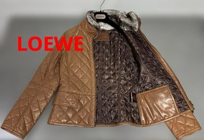 Good condition LOEWE LOEWE Leather Jacket Lamb Rabbit Quilting
