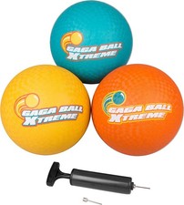 Gaga Ball 8.5 Inch Playground Balls w Air Pump 3 pk Durable Rubber Balls