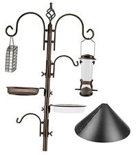 Bird Feeding Station Kit with Squirrel Baffle and Suet 17" L x 17" W x 91" H