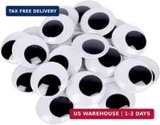 2 Inch Large Wiggle Eyes, 50MM Round Plastic Googly Eyes Self Adhesive Black Eye