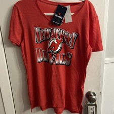 Fanatics Womens New Jersey Devils Crash The Net Tri Blend T Shirt Small $30
