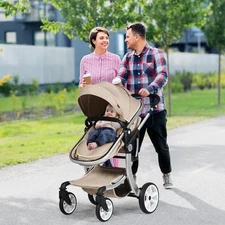 Costway 608 Babyjoy High Landscape Stroller 2-in-1 Foldable for Infant with