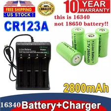 2800mAh Batteries CR123A 16340 Rechargeable Battery / Smart Charger Lot