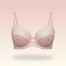 VINTAGE NEW 1960's Women's Pink Lace Push-Up Bra Size 36B