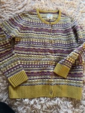 vintage Country Rose Fair Isle cardigan 12/14 multicolored Nordic pattern