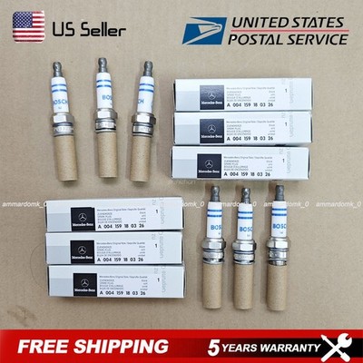 6PCS OEM YR7MPP33 Spark Plugs For Mercedes Double Platinum GERMANY OEM US