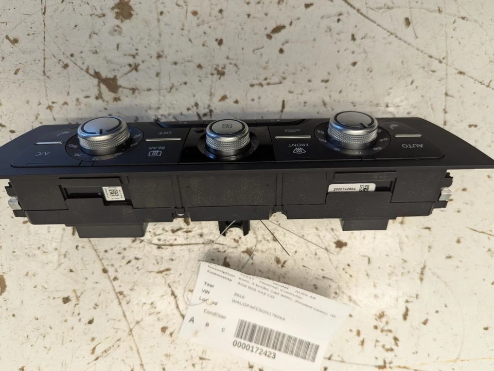 Temperature Control Front 3 Knobs Opt 9AK Fits 16-18 AUDI A6 783290 - Image 2 of 4