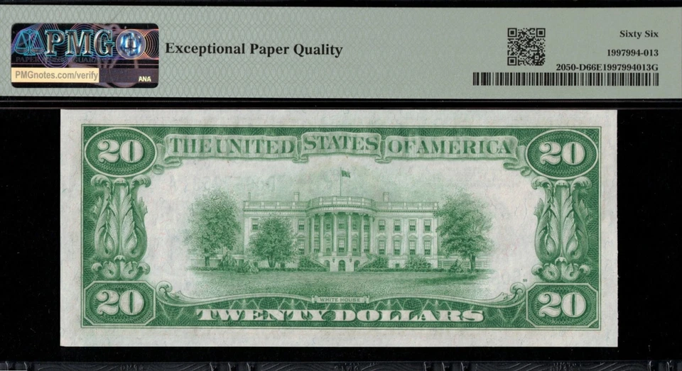 1928 $20 FRN D06672531A P.M.G #66EPQ - Image 2 of 3