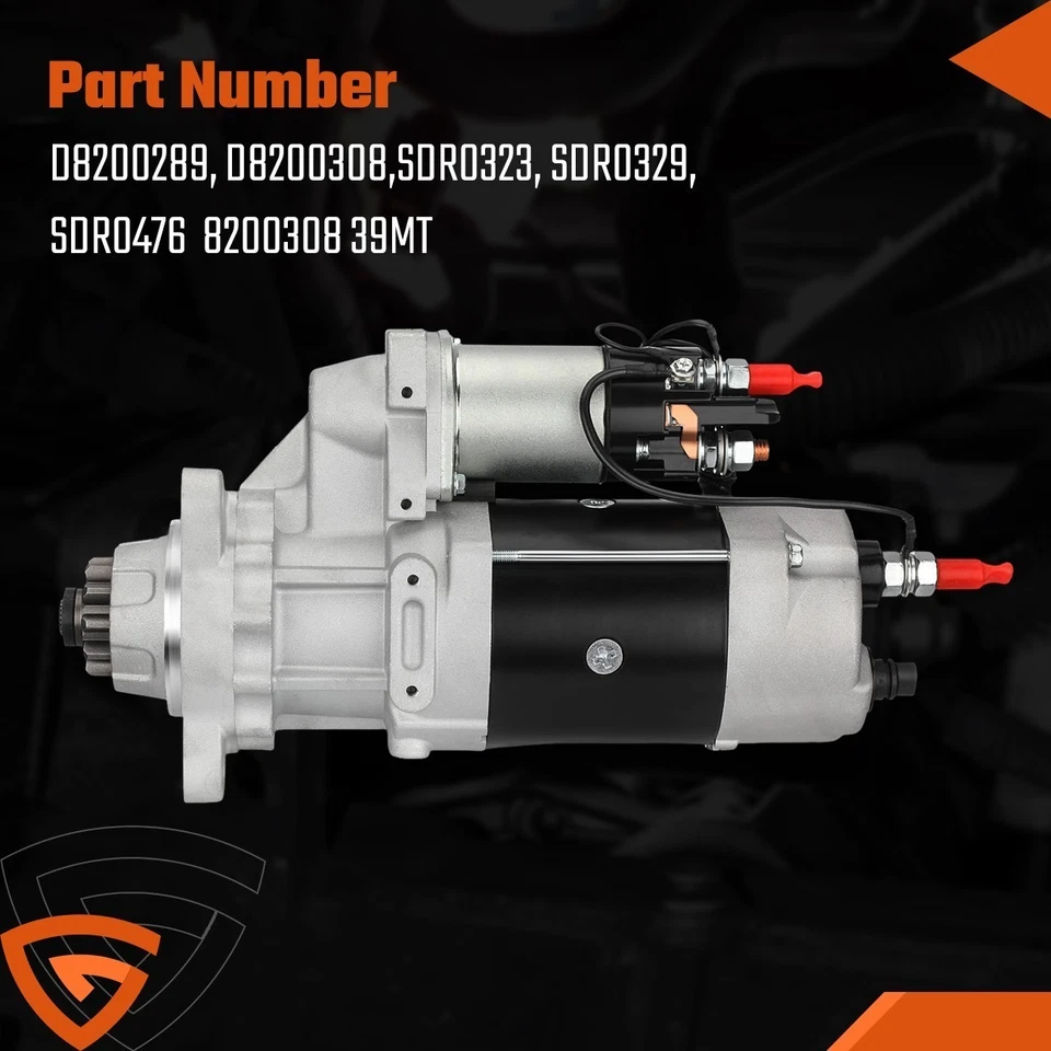 Novo Starter para 8200308 39MT Cummins Caterpillar 12V 11T 39MT Caminhões Pesados - Imagem 3 de 4