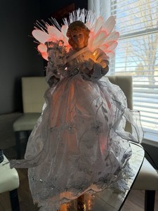 Fiber Optic Angel Tree Topper - 14” Silver And White All Colors For Wings