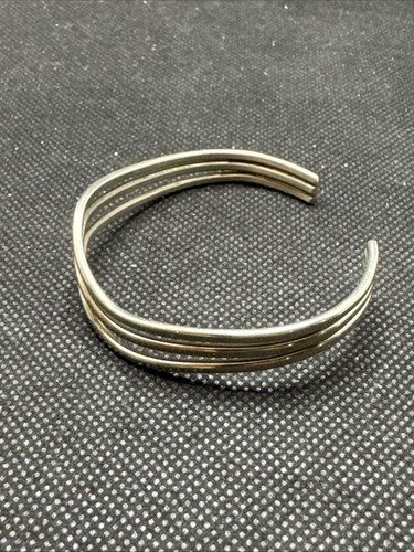 Sergio Lub Tri-Metal Copper Swirl Wave Cuff Bracelet with Brass and Silver C7 - Picture 3 of 11