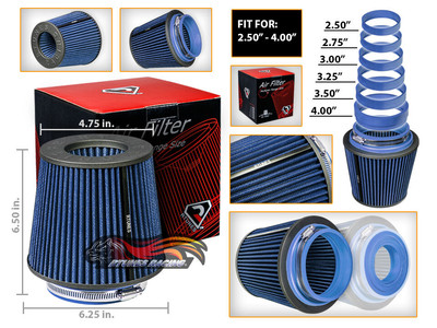Cold Air Intake Filter Universal Round BLUE For Gladiator/Commander/Dispatcher