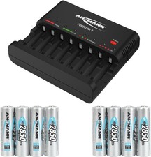 ANSMANN Powerline 8 battery charger with UK & EU Plugs | 8 way fast charger to 