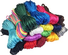 2mm Rattail String,Satin Nylon Trim Cord 16 Bundles 176 Yards Nylon Silk Cord fo