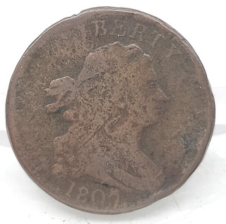 Lote circulado de medio centavo busto drapeado 1807. H37