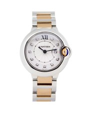 Cartier Ballon Bleu WE902030 28mm 18K Rose Gold Ladies Diamond Watch Box Papers