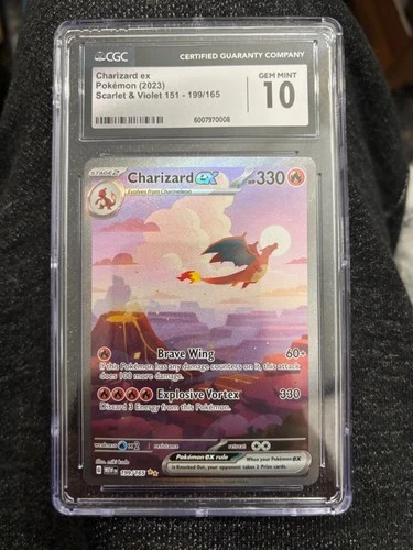 CGC 10 GEM MINT Charizard ex Scarlet & Violet Pokemon 151 199/165 SIR