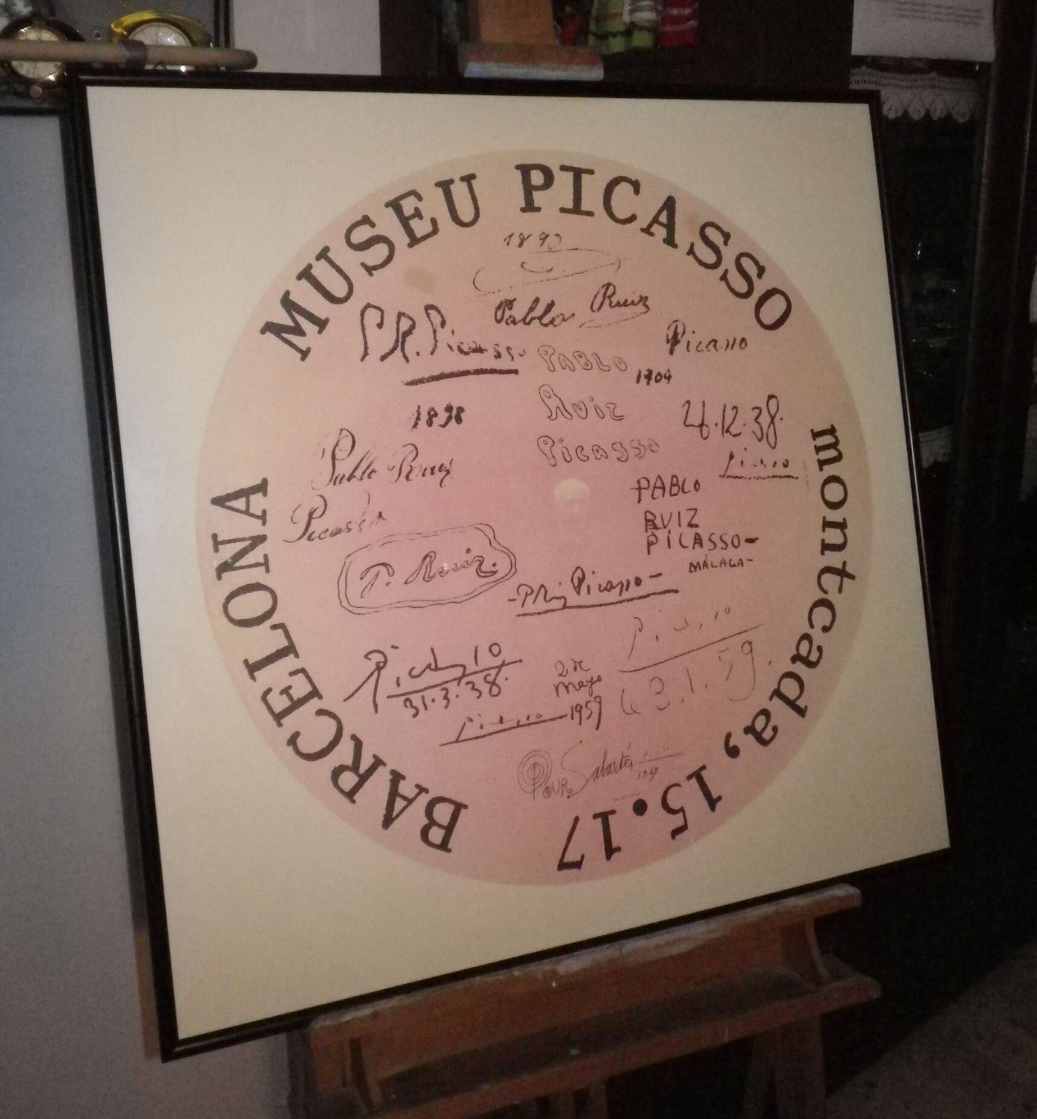 Quadro Poster Vintage Manifesto MUSEO MUSEU PICASSO Barcellona Mostra 1975 Firma
