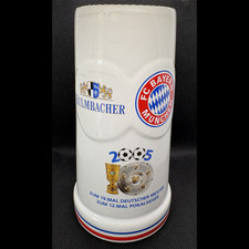 FC Bayern M&uuml;nchen Kulmbacher Bier Krug 2005 Deutscher Meister Pokalsieger Double