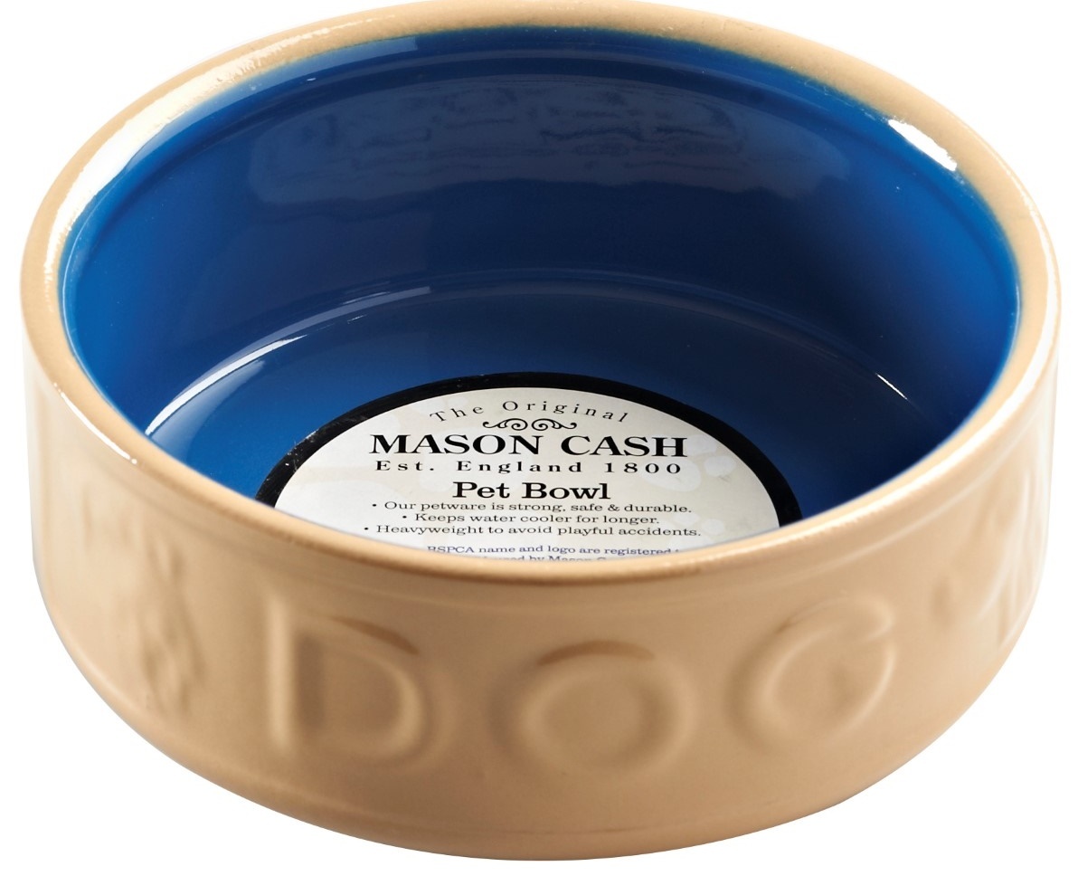 Mason Cash Cane Pet Bowl Dog Bowls & Cat Water Bowls Cane and Blue