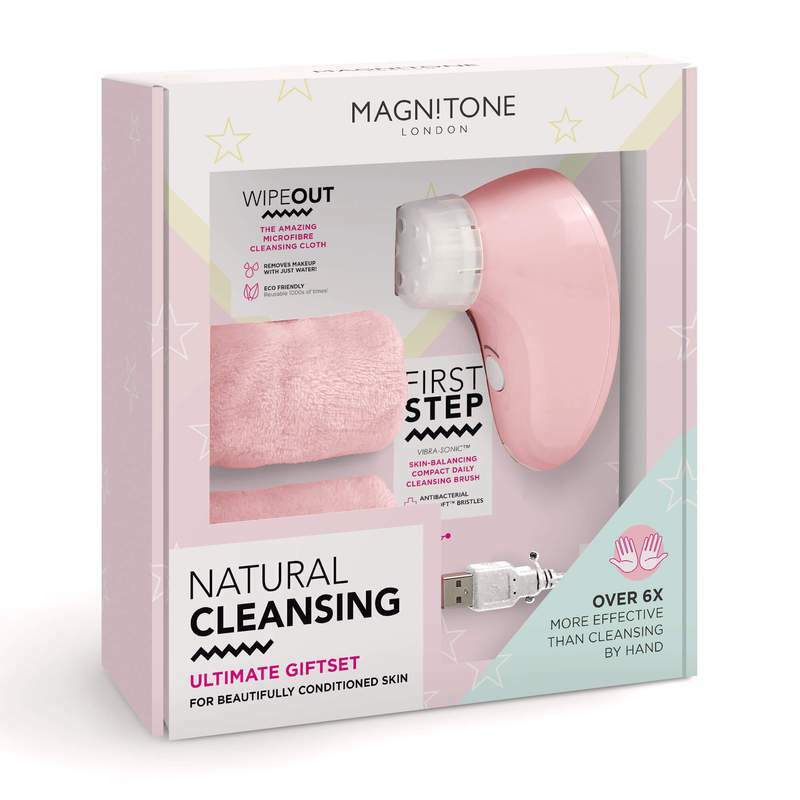 Magnitone Natural Cleansing Gift Pack - First Step Brush And Wipeout Cloth