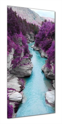 Wallario Duschrückwand Wandverkleidung selbstklebend Fluss lilafarbener Schlucht