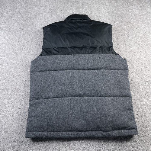 Woolrich Vest Men Medium Grey Wool Blend Duck Down Insulated Puffer Yoke Pockets - Picture 10 of 15