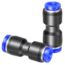 2 Pack 6mm x 4mm Straight Reducing Push-Connect Tube Fittings Connection Joint