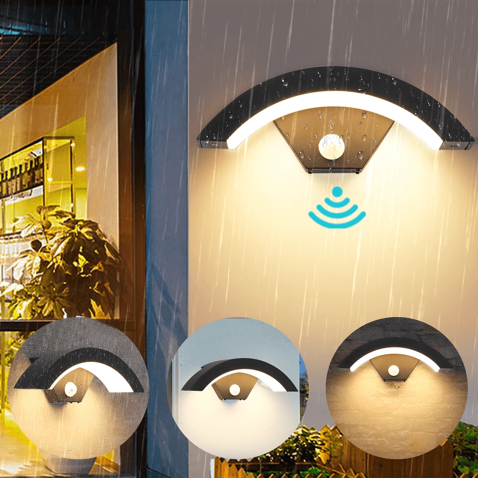 18W LED Außenleuchte mit Bewegungsmelder Wandleuchte Anthrazit Sensor Lampe IP65 - Bild 2 von 4