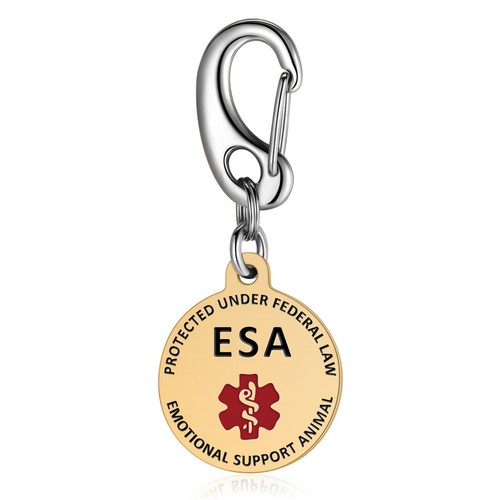 Leash King Dual-sided Medical Alert ESA / Service Dog Tag w/ Quick Clip - Picture 15 of 18