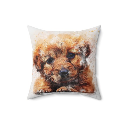 Watercolor adorable puppy dog face art Pillow double-sided print throw pillow - Picture 2 of 7