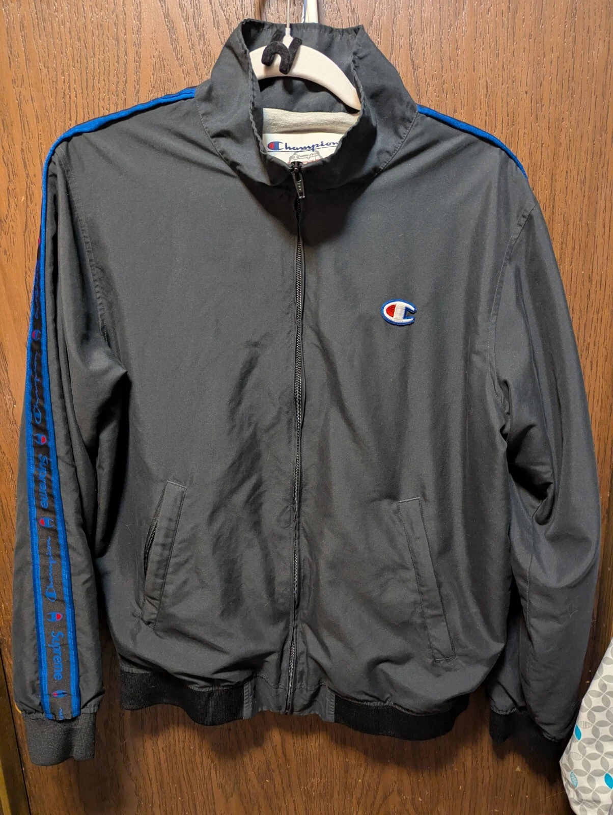 Manteau veste coupe vent noir Supreme x Champion Coach taille M modèle rare sympa