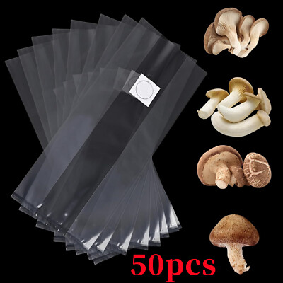 50 Stück Pilzzucht Beutel Mushroom Spawn Grow Bag Pilz Pflanzbeutel Transparent