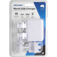 NEW Jackson Universal Travel USB/USB-C Charger Adapter Phone Charging Internatio