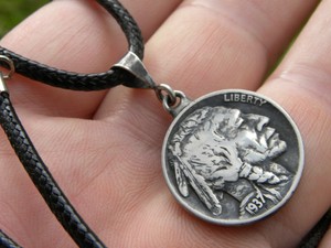 Buffalo-Indian-Head-Nickel-coin-necklace-pendant-various-available-years